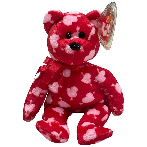 TY CUPID'S BOW the BEAR BEANIE BABY - With Tags!